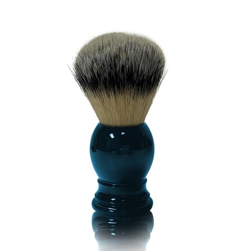 Shaving Brush for Menâ€“ Nylon Bristles Deep Blue Plastic Handle Shave Brush â€“ Professional Shaving Tool for Lathering & Skin Preparation â€“ Durable & Ergonomic Design (Blue Wave)